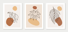 简约植物叶子装饰画