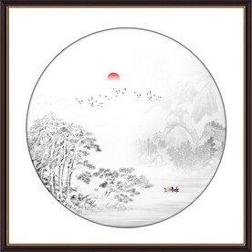 圆形山水画