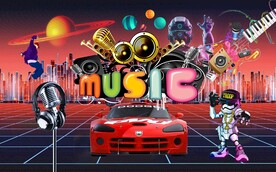 KTV酒吧音乐背景墙