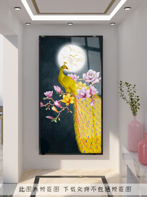 孔雀玄关装饰画