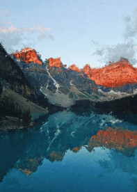 数字油画装饰画素材远山风景