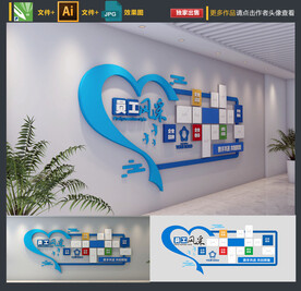 员工风彩文化墙