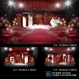 红白色大理石婚礼