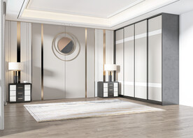 现代轻奢卧室场景空景效果图