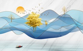 高端简约意境山水画