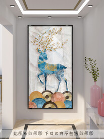 麋鹿玄关装饰画