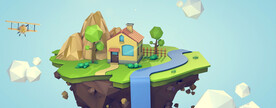Lowpoly 小岛 天空