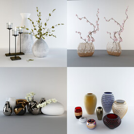 四组装饰摆件花瓶组合