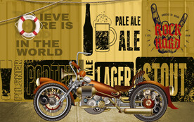 酒吧摇滚背景墙