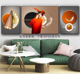 三联画 美女装饰画