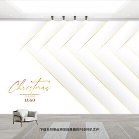 现代时尚金色线条工装背景墙纸