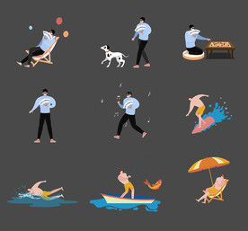 ai矢量人物扁平插画