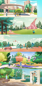 地产插画场景素材