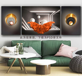 三联画 瓷晶美女装饰画