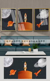 轻奢三联 装饰画