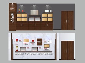 企业荣誉形象墙设计矢量平面图
