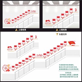 党的光辉历程党史楼梯楼道党建墙