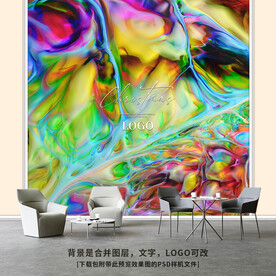 艺术抽象壁画背景墙