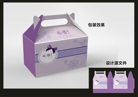 蛋糕西点包装效果图+平面图 