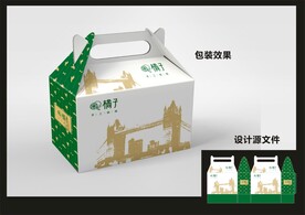 蛋糕西点包装效果图+平面图 