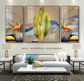 抽象石来运转客厅装饰画晶瓷画