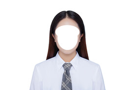 女生白衬衫证件照