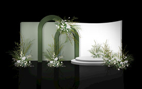 牛油果绿婚礼迎宾区效果图