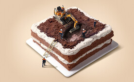 巧克力蛋糕创意小景合成海报