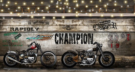 工装 机车背景墙