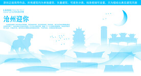 沧州地标建筑剪影