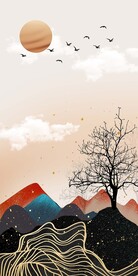 轻奢新中式背景墙轻奢装饰画