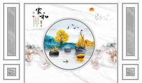 新中式爵士白背景墙图片