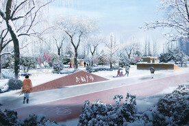 冬季广场 绿道 漫步道