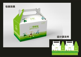 蛋糕西点包装效果图+平面图 