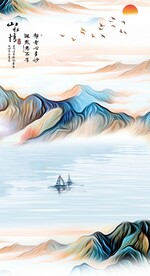 喷绘装饰画玄关隔断