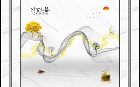 新中式意境白背景墙图片