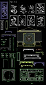 CAD中式雕花元素