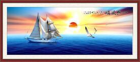 帆船油画一帆风顺