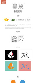 鑫荣花叶logo手稿 ai 