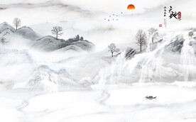 极简意境灰色山水