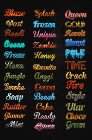 高质感流光炫彩金属特效字模板