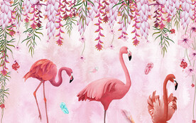 火烈鸟背景墙