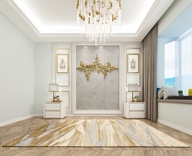 现代轻奢卧室背景墙