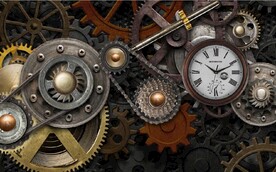 工业风机械齿轮餐饮酒吧背景墙