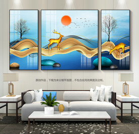 抽象客厅装饰画玄关挂画三联画