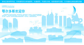 鄂尔多斯地标建筑剪影