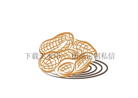 手绘花生插画矢量