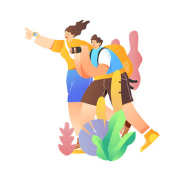旅游人物插画元素