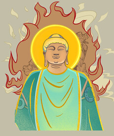 手绘佛像psd设计元素