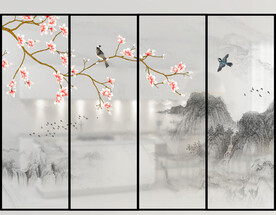 高清分层彩白彩推拉门写真图